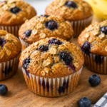 banana blueberry oatmeal muffins